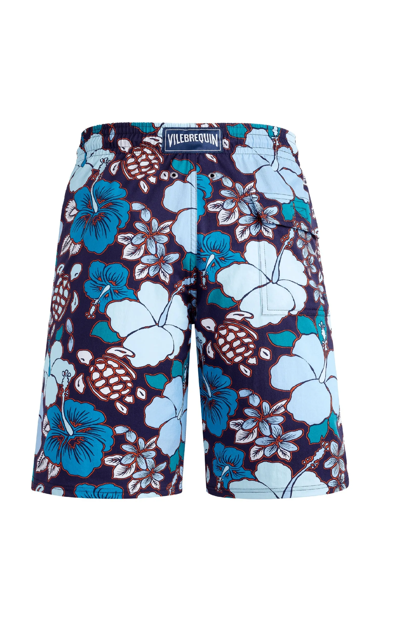 VILEBREQUIN Men Long Stretch Swim Shorts Tropical Turtles
