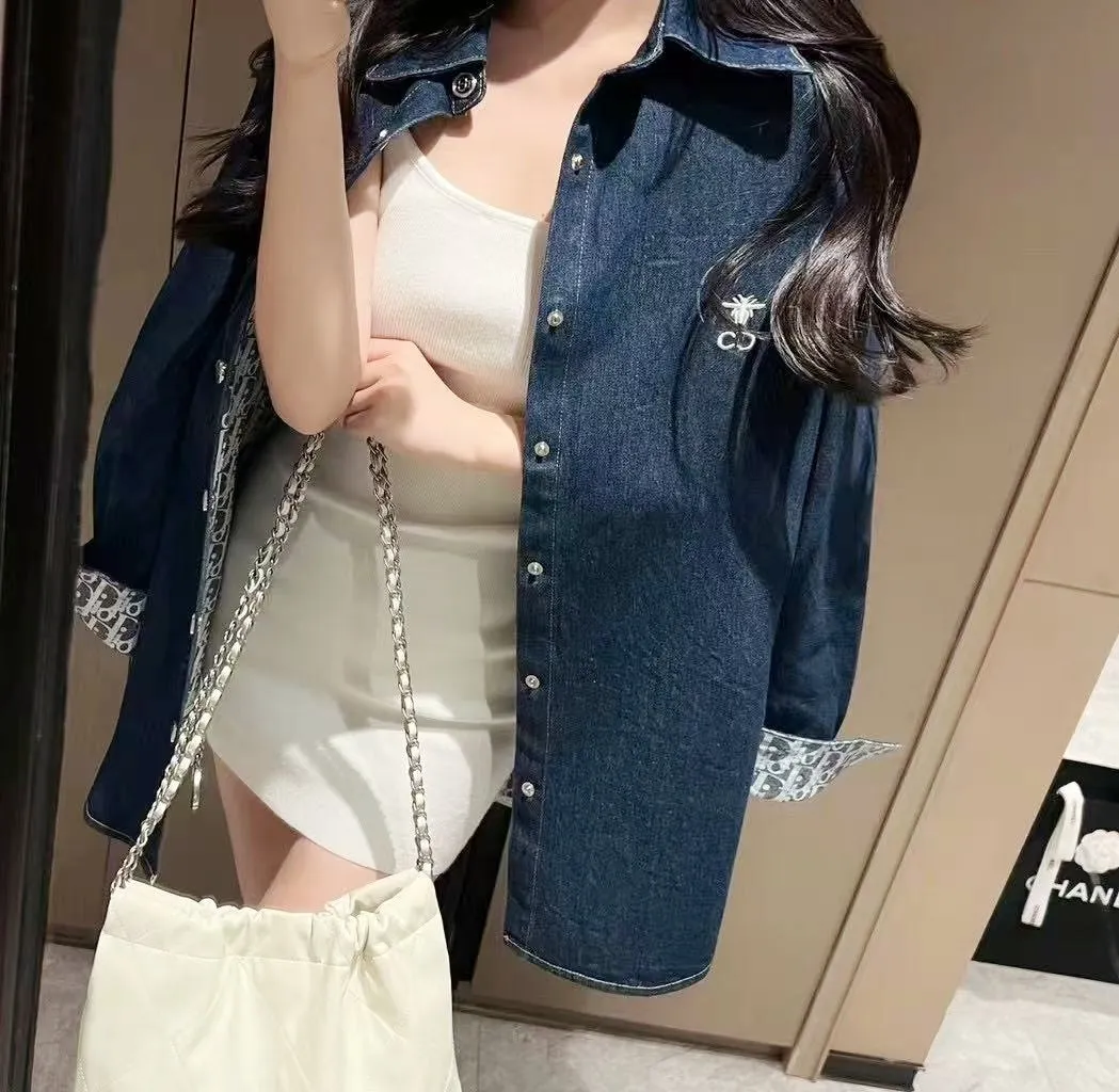 Vintage Monogram Washed Denim Shirt Jacket