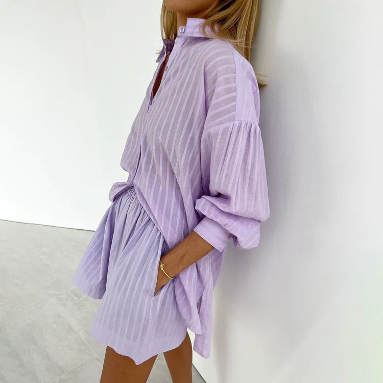 Viola - Breezy Button-Up and Shorts Set