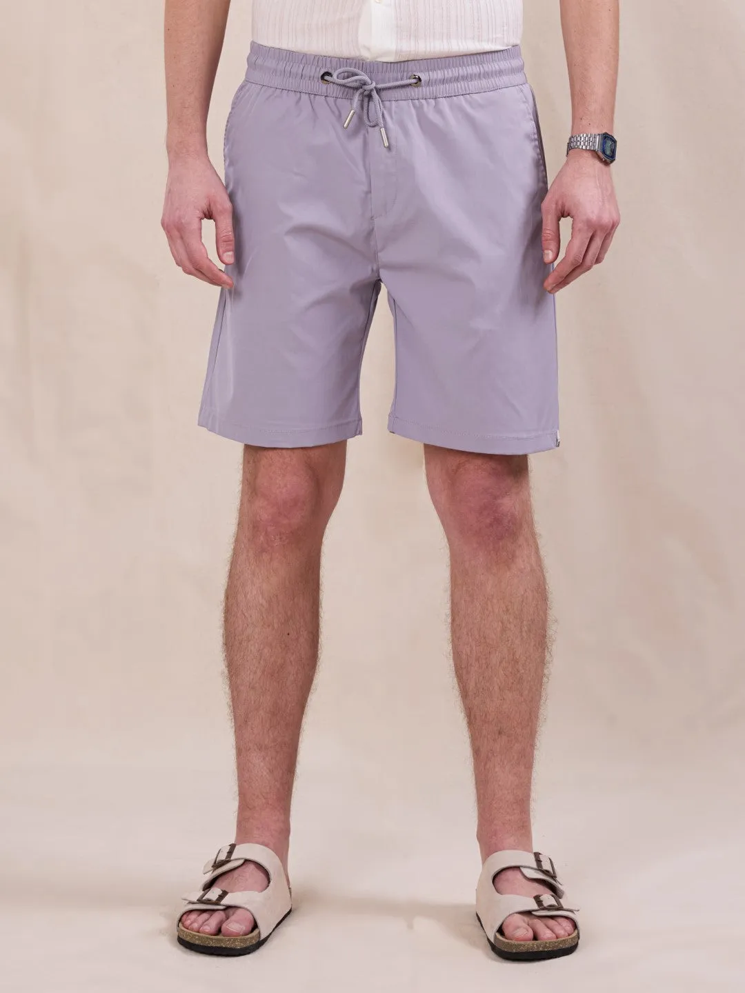 Violet Cotton Stretch Shorts