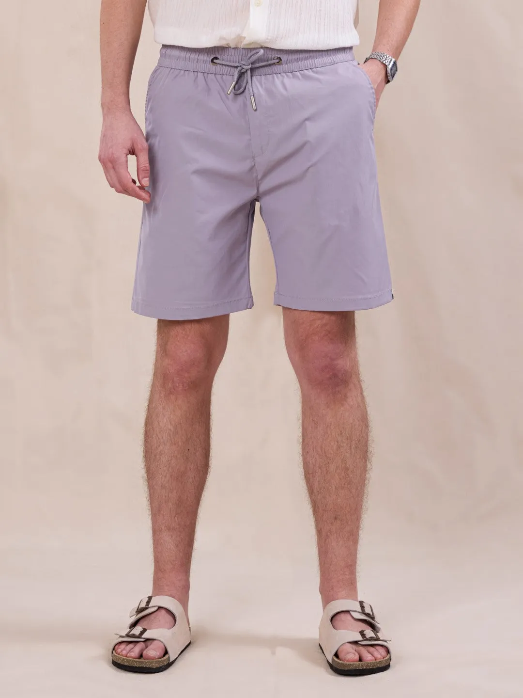 Violet Cotton Stretch Shorts