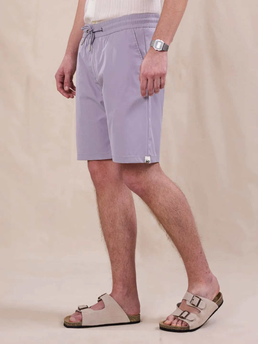 Violet Cotton Stretch Shorts