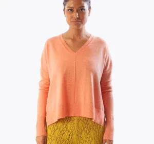 Wagner V-Neck Sweater - Calm Coral