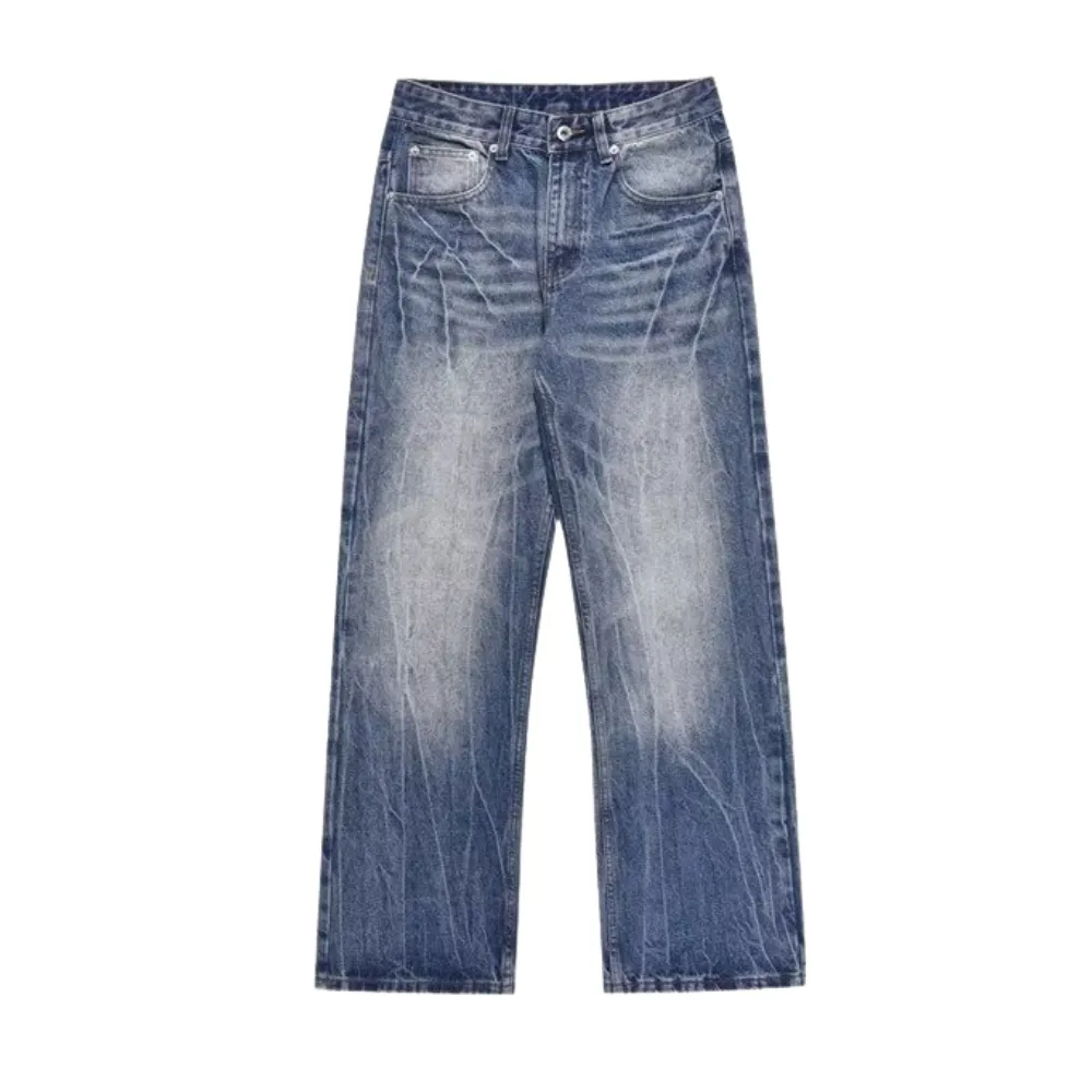 Washed Lightning Crack Jeans