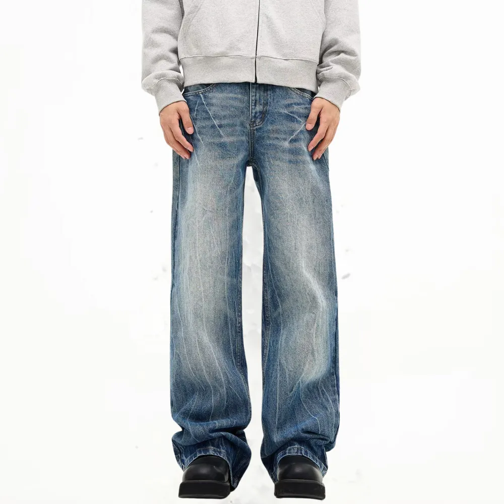 Washed Lightning Crack Jeans