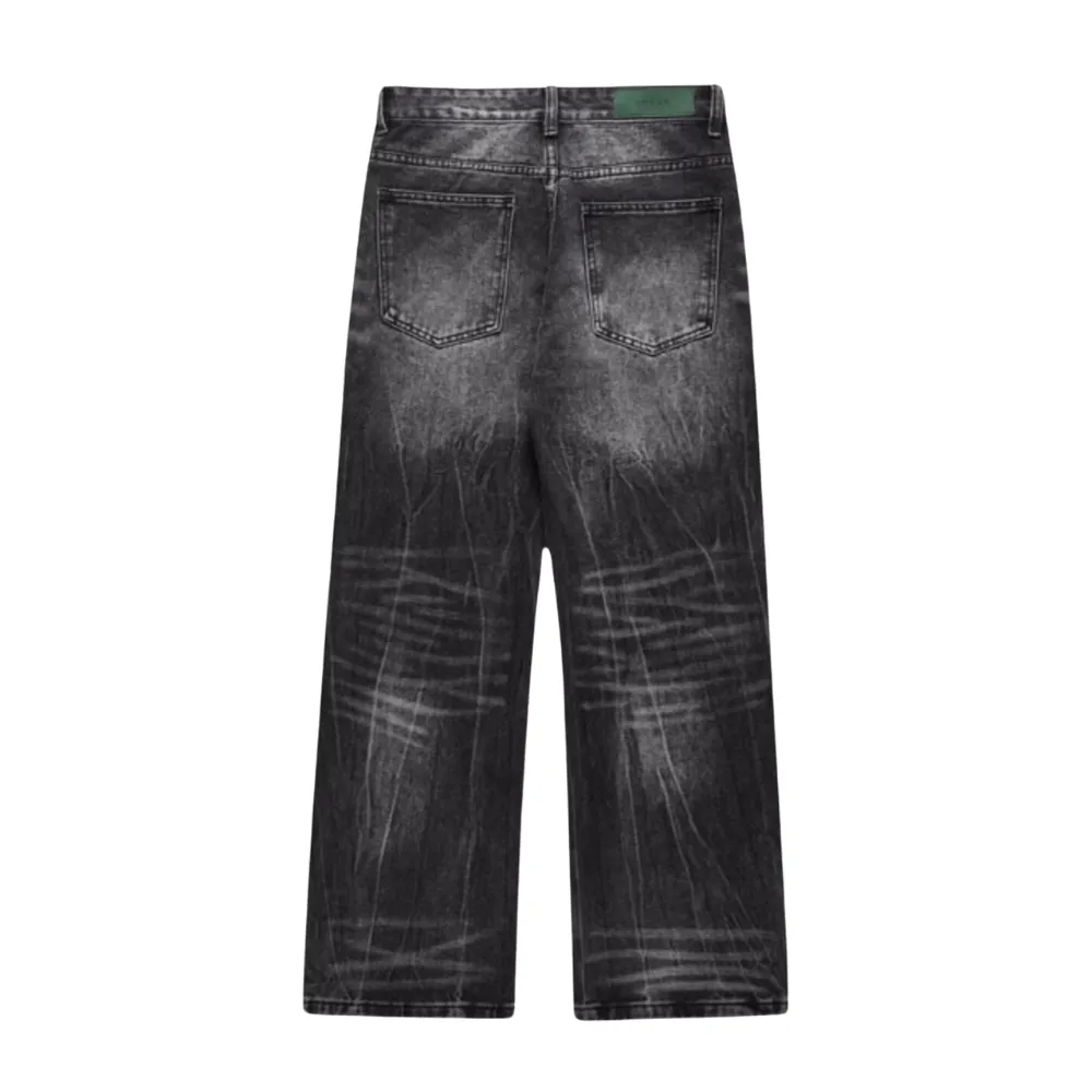 Washed Lightning Crack Jeans