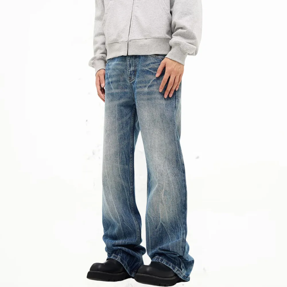 Washed Lightning Crack Jeans
