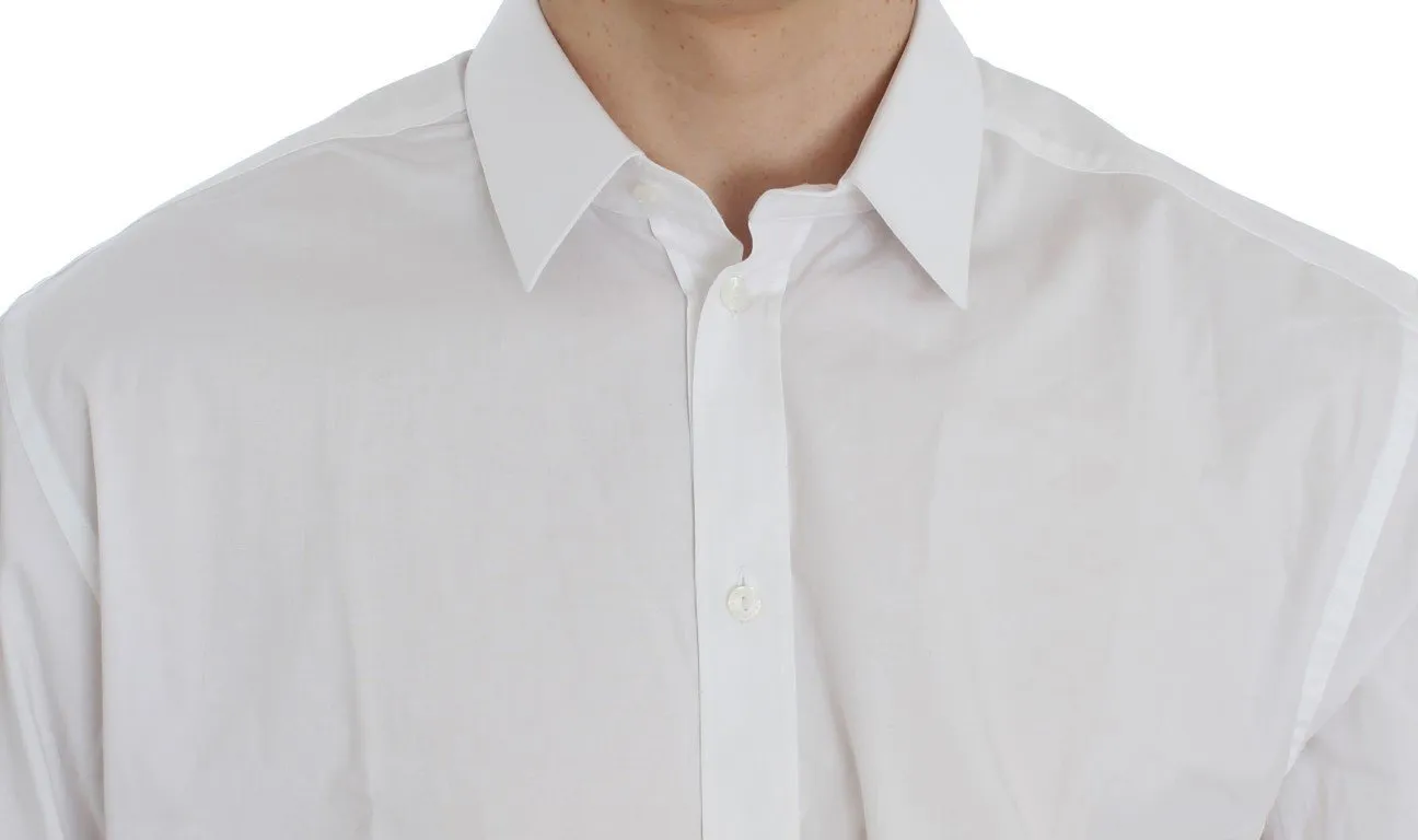 White Cotton Stretch Slim Fit MARTINI Shirt