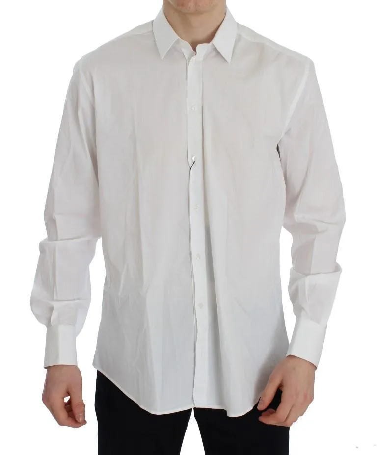 White Cotton Stretch Slim Fit MARTINI Shirt