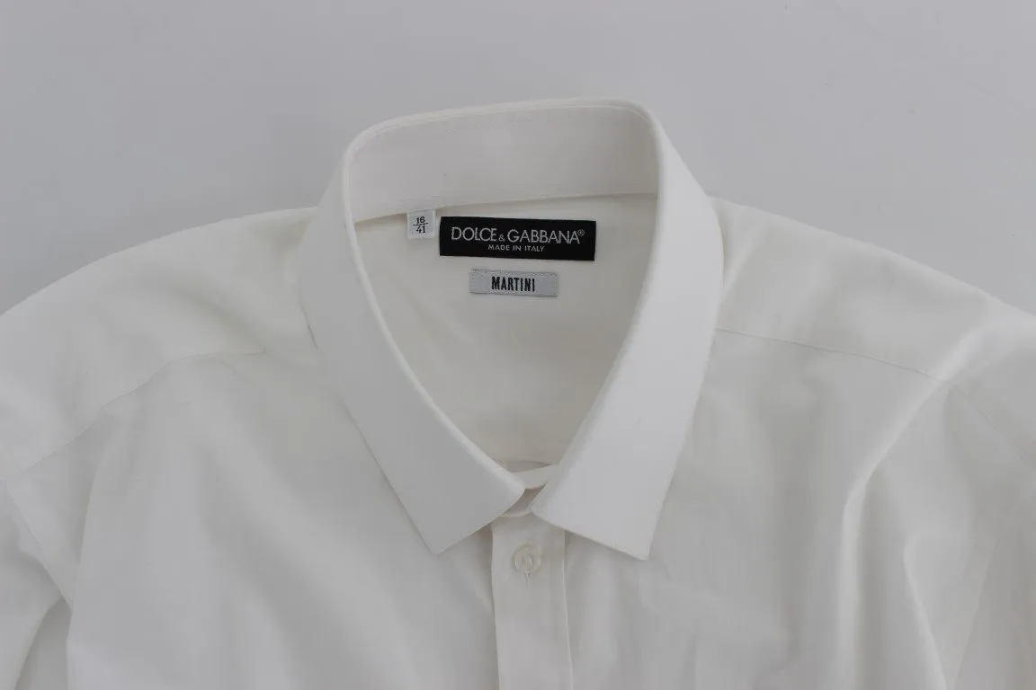 White Cotton Stretch Slim Fit MARTINI Shirt