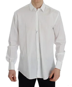 White Cotton Stretch Slim Fit MARTINI Shirt