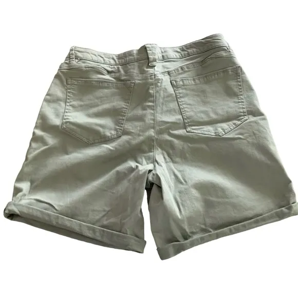 Wit &amp; Wisdom 'Ab'Solution Stretch Cotton Shorts in Lipd-Lili Pad Green Size 16