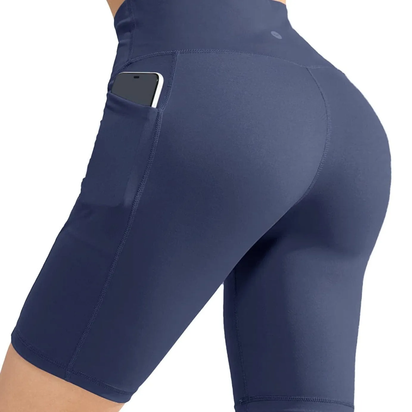 Women's High Waist Yoga Tummy Control Stretch Shorts, 8 Inch