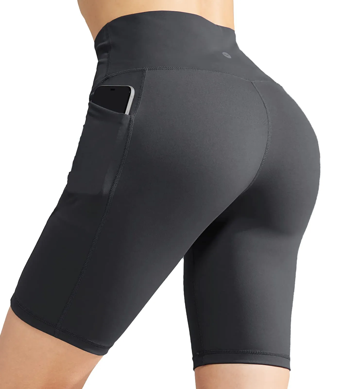 Women's High Waist Yoga Tummy Control Stretch Shorts, 8 Inch