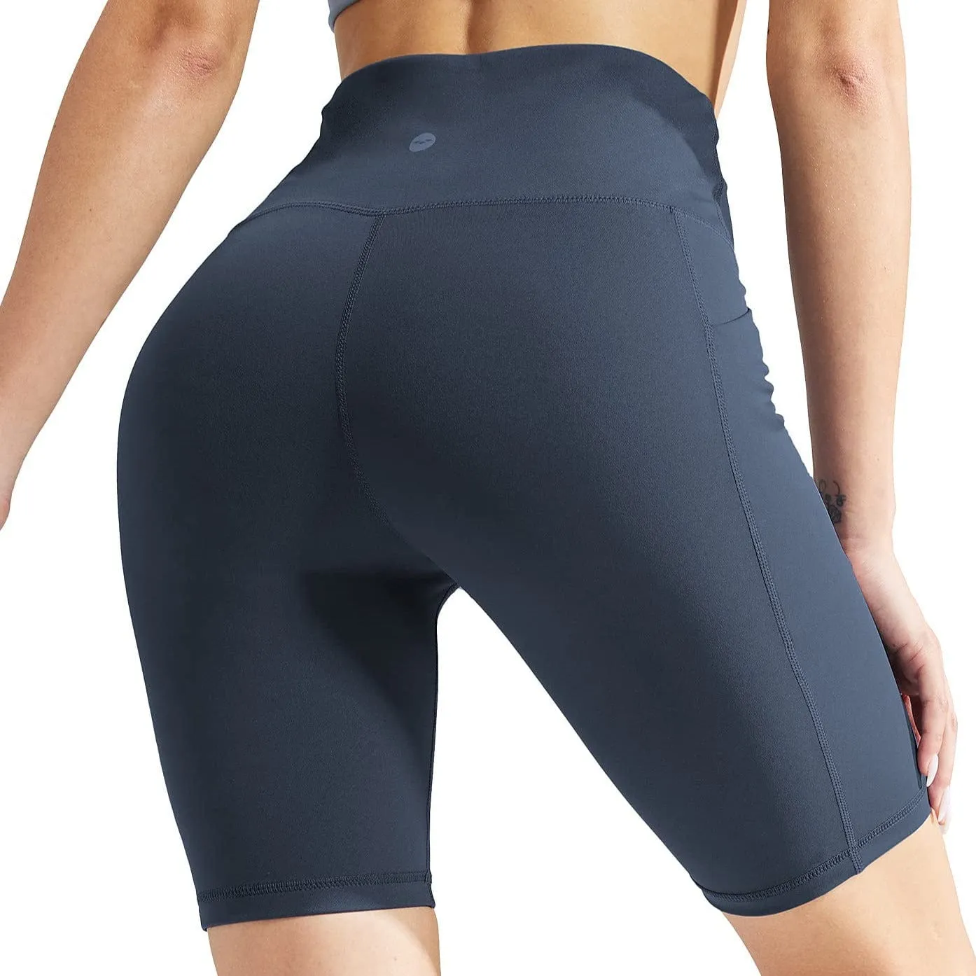 Women's High Waist Yoga Tummy Control Stretch Shorts, 8 Inch