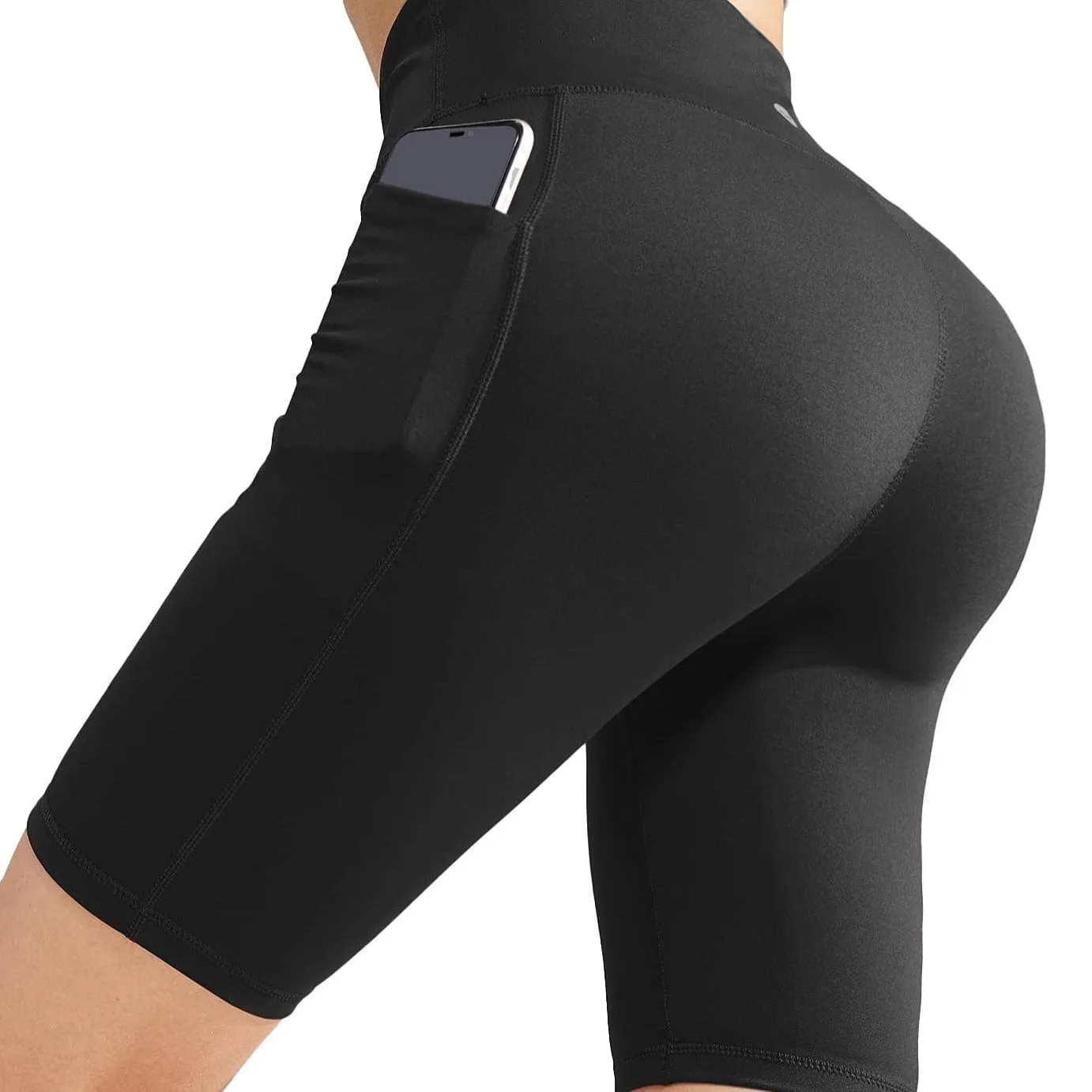 Women's High Waist Yoga Tummy Control Stretch Shorts, 8 Inch