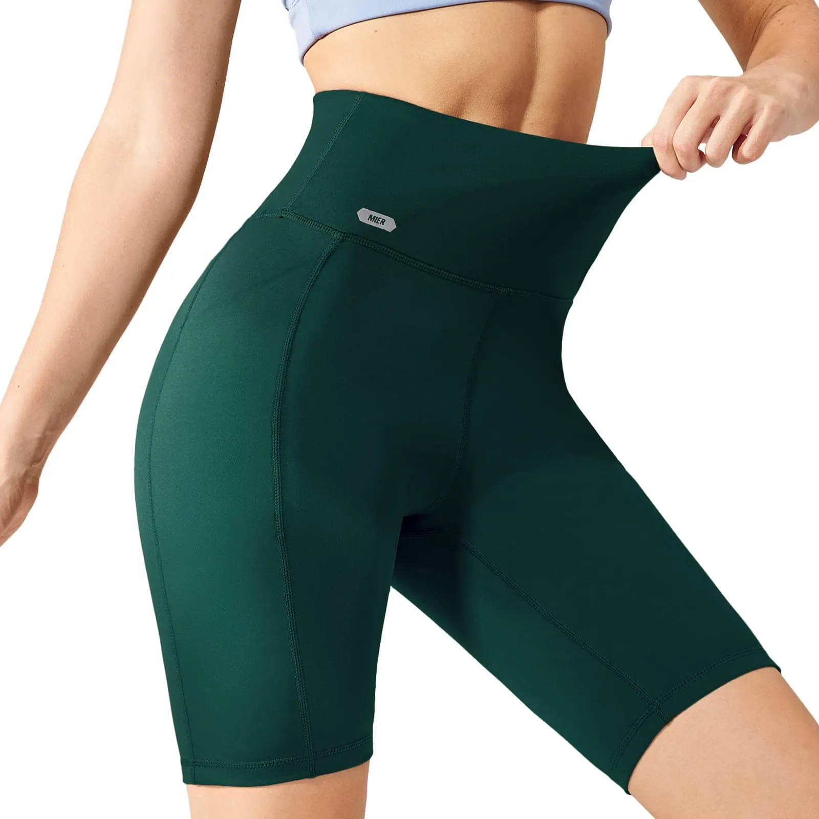 Women's High Waist Yoga Tummy Control Stretch Shorts, 8 Inch