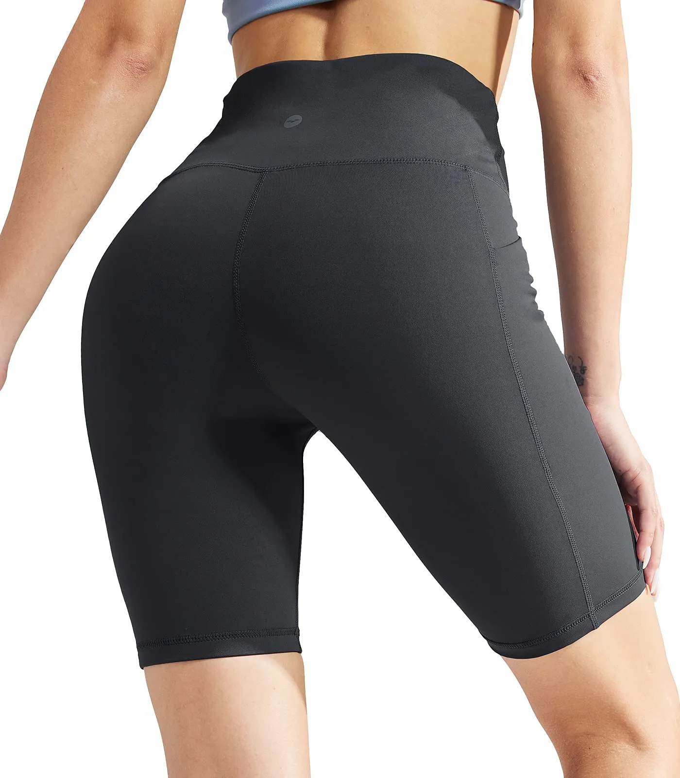 Women's High Waist Yoga Tummy Control Stretch Shorts, 8 Inch