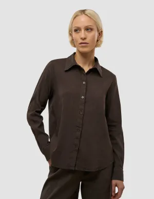 Women's Linen Shirt Espresso