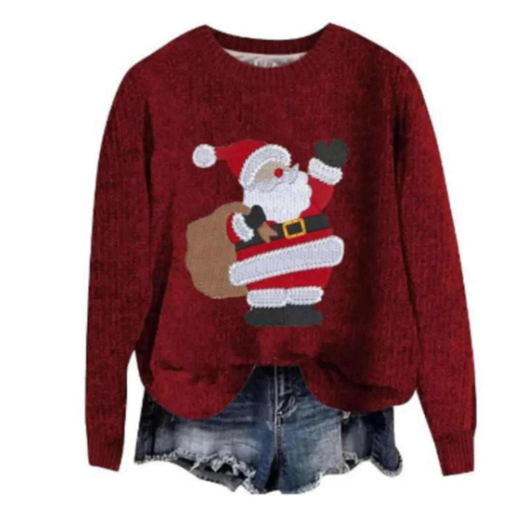Women's Long Christmas Sweater | Knitted