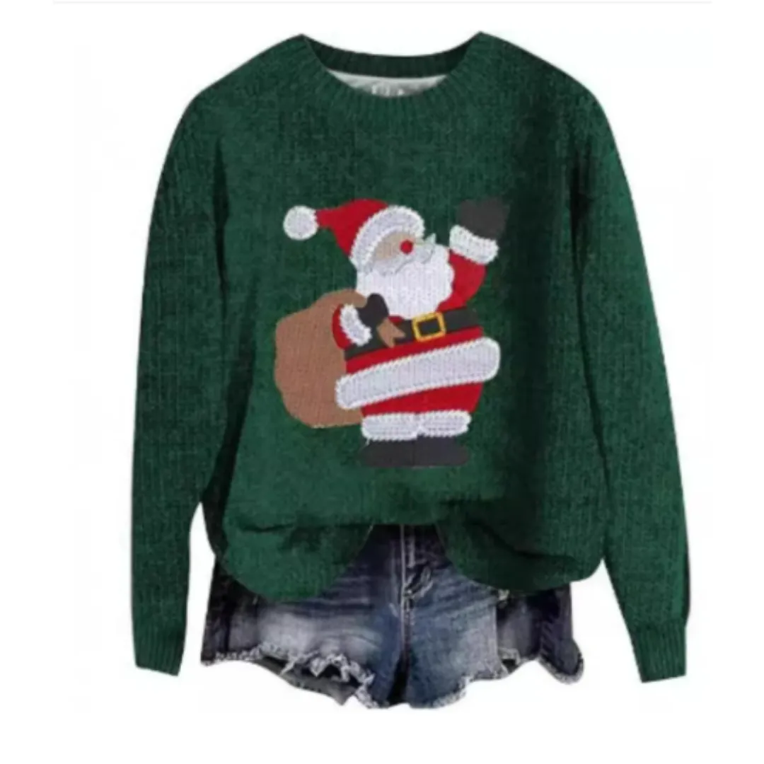Women's Long Christmas Sweater | Knitted