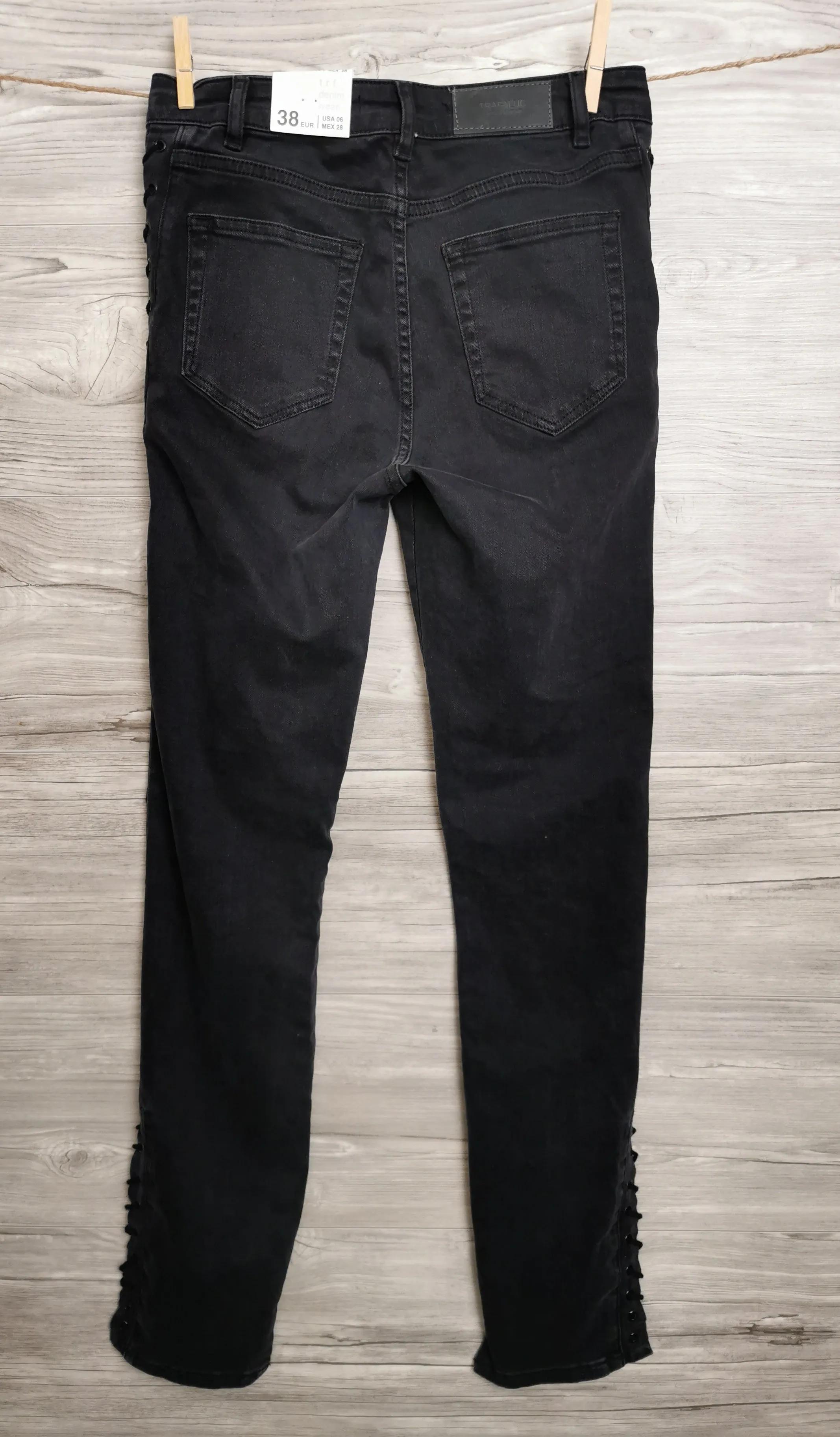 WOMENS SIZE 6 or TEEN GIRL - ZARA Trafaluc, Black Skinny Jeans NWT B5