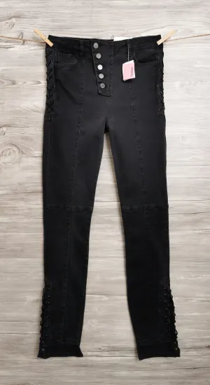 WOMENS SIZE 6 or TEEN GIRL - ZARA Trafaluc, Black Skinny Jeans NWT B5