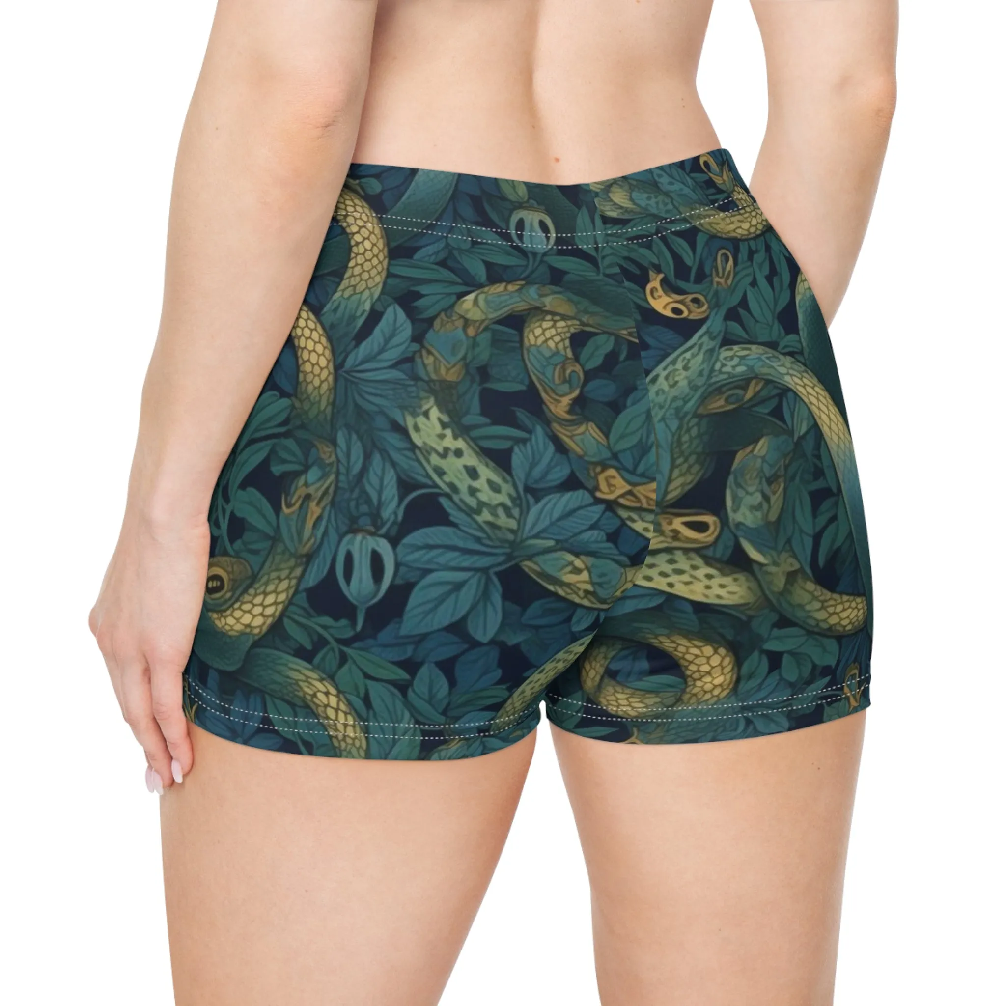 Workout Shorts - Francesca Trikonasana Snakes