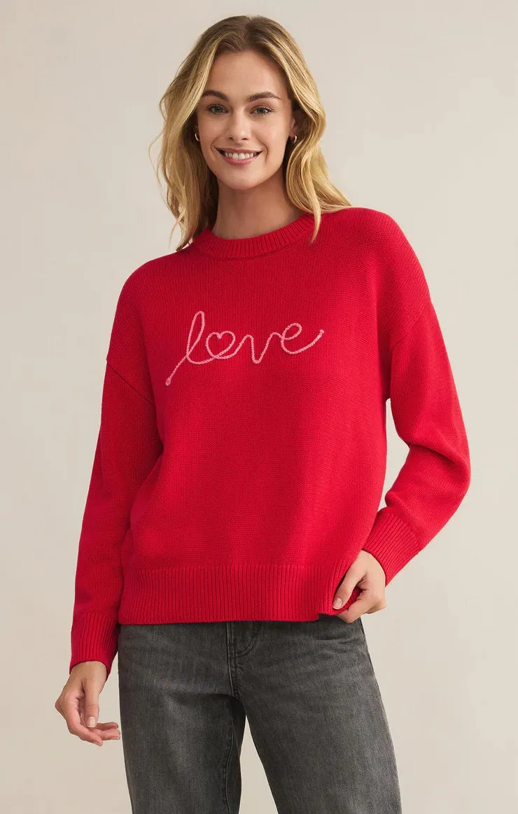 Z SUPPLY- WOMEN'S LOVE NOTES BOYFRIEND SWEATER