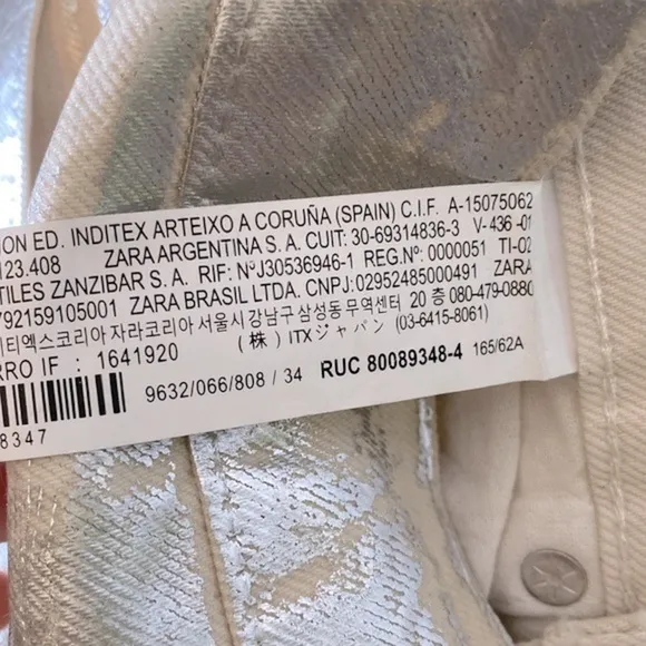 Zara Metallic Jeans NWOT Womens US 2 Silver The Boy Boy Fit Painted Blogger Fave