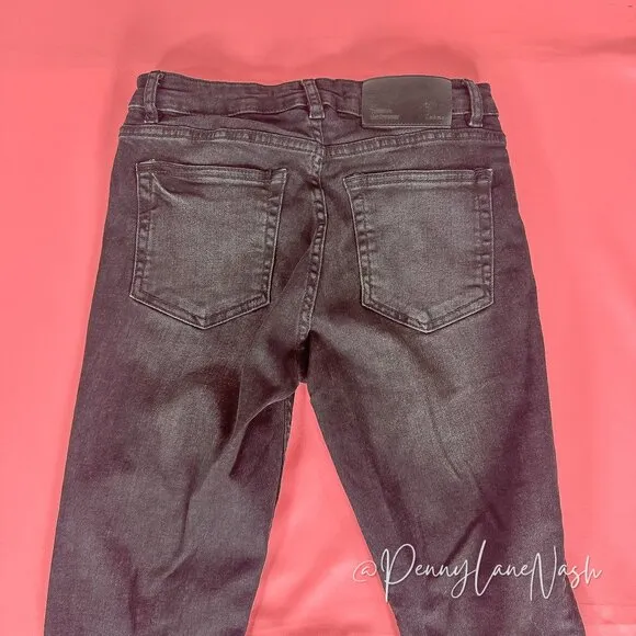 Zara Trafaluc Denimwear Raw Hem Skinny Jeans Washed Black