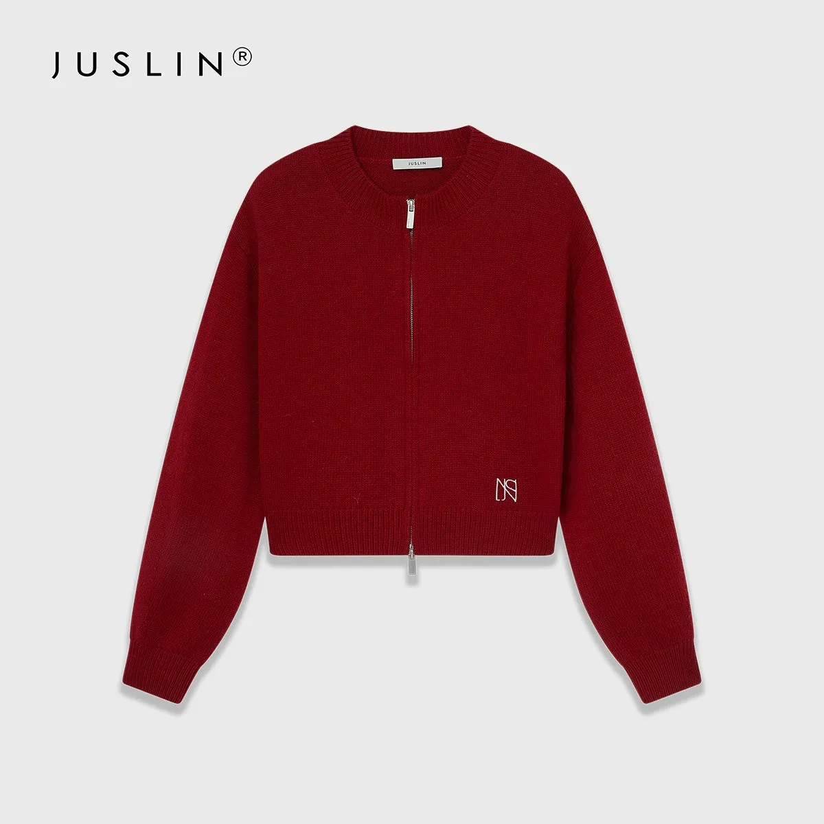Zip-Up Knit Cardigan